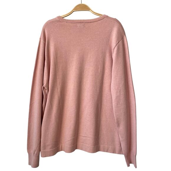 J. Crew Factory Cotton Sweater Tee Men XL Heather Dusty Pink Crewneck Preppy NWT - Picture 2 of 7